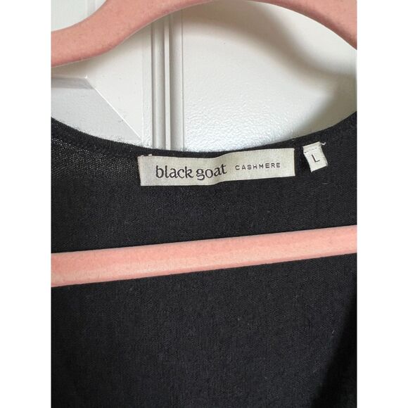 Black Goat 100% Cashmere V - Neck Sleeveless Sweater - Picture 3 of 6